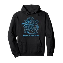Boots in the Sand Western Cowgirl Beach Country Coastal Girl Pullover Hoodie