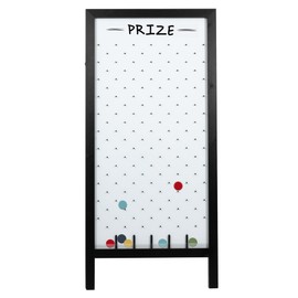 Ilyapa Extra Large Prize Drop Board Game - 28x57 Inch Portable Penny Drop Game for Events, Trade Show & Carnival - Includes 20 Coin Discs, Double Sided Wooden A-Frame Whiteboard Sign, Eraser