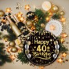 EVYIENEN 50Pcs 40th Birthday Party Paper Plates,7inch Disposable Black and