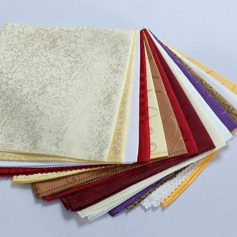 YiyiLai Jacquard Table Napkins Hotel Restaurant No Napkin Rings Navy