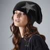 Hatstar Rhinestone Star Women's Beanie Hat, Elastic Slouch Long Beanie