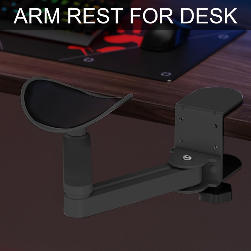 Desk Arm Support Extension - Elbow Rest Holder - Clamp-On