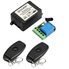 QIACHIP DC 12V 1CH 433Mhz RF Wireless Relay Remote Control Light Momentary Switch Transmitter with Receiver (1 Relay)