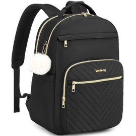 VANKANY 17.3 Laptop Backpack Women, Cute Bookbag for University Middle High School Girls, Fashion Adult Backpack for Work Clinical Teacher, Black