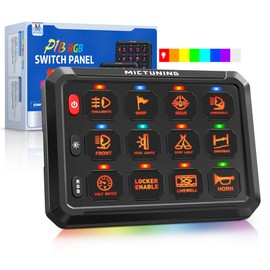 MICTUNING 12 Gang Switch Panel, P1B LED Touch Control Panel Box with Electronic Fuses Car Touch Switch Box Universal for Truck ATV UTV Boat Marine RV SUV Caravan Camper, 2 Years Warranty