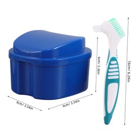 Healvian 8pcs Apple Shaped Denture Storage Case Set with Soft Brush Soaking Holder for False Teeth Travel Friendly Oral Care Kit