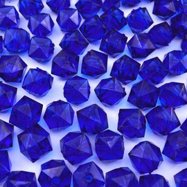 Jmassyang 100 Pieces 12mm Acrylic Faceted Cube Beads Colorful Square with Hole Plastic Loose Spacer Bead for DIY Wind Chimes Suncatcher Necklaces Bracelets Earrings Jewelry Making(Royal Blue)