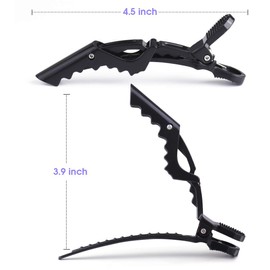 12pcs Styling Hair Clips Duck Bill Clips Professional Hairdressing Salon Sectioning Alligator Hair Clips Durable Nonslip Grips Wide Teeth (Black)