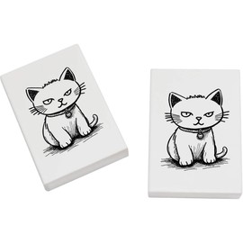 2 x 45mm 'Cunning Cat' Erasers/Rubbers (ER00043713)