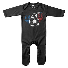 Purple Print House Baby Boys France Since 1904 Romper Suit - Football Country French Flag Gifts for Him - Unique Present, Black, 0-3 Months