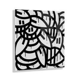 Kate and Laurel x Arm of Casso Collaboration, It Still Don't Matter if You're Black or White Floating Acrylic Art, 23x23, Black and White Abstract Art for Wall