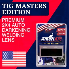 AMERIARC (TIG Masters Edition) Premium 2x4 Auto-Darkening Welding Lens - High-Definition Clarity (Shade 10, Masters Edition)