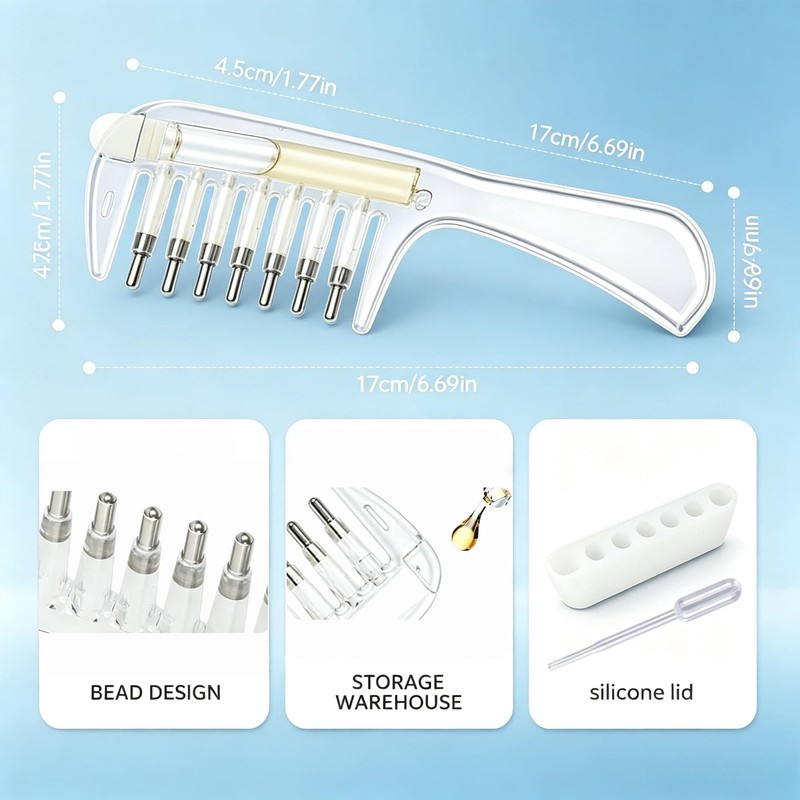 Scalp applicator comb,hair oil applicator、Essential,with Roller Ball