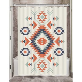 JAWO - Cortina de ducha para caravana suroeste, para viajes, remolques y baños, juego de cortinas de ducha de tela estrecha, diseño azteca occidental, accesorios de decoración al aire última