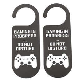 CENWA 2 Pcs Gaming in Progress Do Not Disturb Door Hanger Perfect for Game Rooms (GAMING IN PROGRESS H EU)