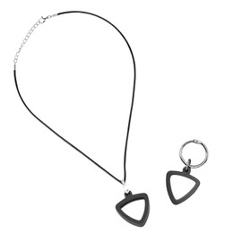 Musiin Guitar Pick Holder Necklace, double-sided universal design, easy to access, 2 packs suitable for players of various styles to showcase unique musical taste (Big Triangle)