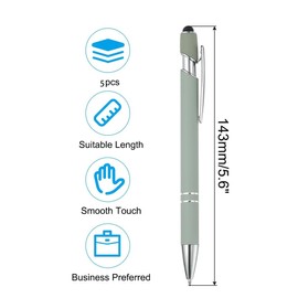 HABNI Pack of 5 Ballpoint Pens High Quality Black Ink Ballpoint Pen with Non-Slip Grip Zone, Ballpoint Pen Metal Ballpoint Pen Set for Office and Household, Morandi Colours