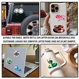 WESILY Pack 50 PCS Snake Stickers Cute Cartoon Animal Vinyl Decal Kawaii Waterproof Sticker Decor Water Bottle Scrapbook Bumper Laptop Luggage Phone Guitar for Kids Teens Adults