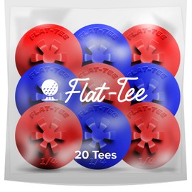Flat-Tee Golf Tee (1/4” (6.35mm), Blue/Red)