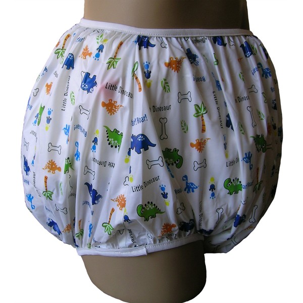 Baby Pants Classic Dinosaur Nursery Print Adult Pullon Plastic Pants - Large