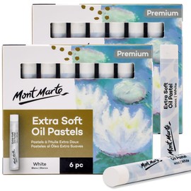Mont Marte Extra Soft Oil Pastels White Premium 6pc, 2PACK, Assorted Natural Oil Pastel Colors, Vibrant, Buttery, Versatile Art Pastels for Blending, layering & Shading, Coloring and Sketching