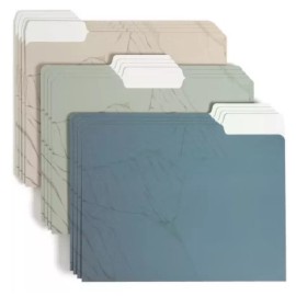 U Brands 12ct File Folders Set In Stone: Decorative Filing Folders 3 PACK