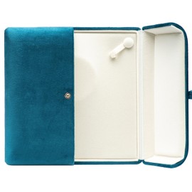 COWFEX Velvet Big Chunky Necklace Gift Box Showcase Jewelry Pearl Necklace Storage Case (Blue)