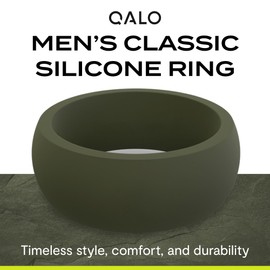 QALO Men's Classic Rubber Silicone Ring, Rubber Wedding Band, Breathable, Durable Rubber Wedding Ring for Men, 8.5mm Wide 2.5mm Thick, Sage, Size 9