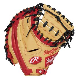 Rawlings Baseball Glove Junior JR Kids HYPER TECH COLOR SYNC GJ5FHTC2AFS Catcher Camel/Scarlet, 31.5 inch *For Right Throwing