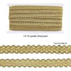 FINGERINSPIRE 12m 15mm Gold Edge Woven Braid Trim Handmade Polyester