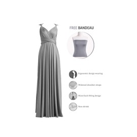 Bridesmaid Dresses, Women's Wedding Dress Formal Floral One Shoulder V Neck Vintage Evening Party Maxi Long Short Dress Grey