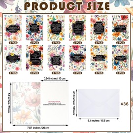 Gersoniel 36 Pcs Religious Thinking of You Cards Bulk with Envelopes Scripture Verses Christian Greeting Blessings Cards Faith Based Inspirational Boxed Cards Assortment Gift(Wildflower)