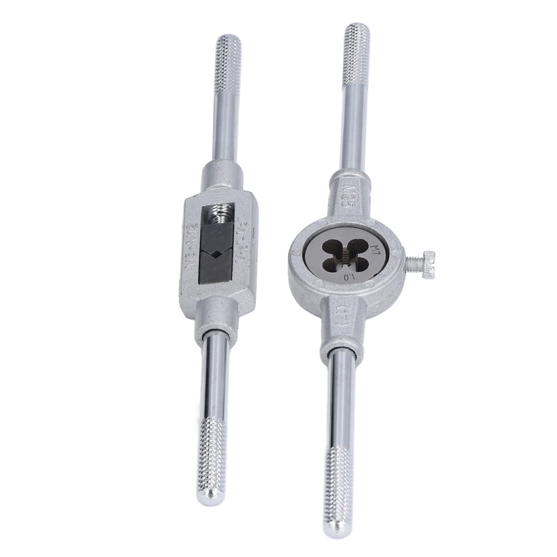 12Pcs Drill Tap Die Wrench Manual Thread Tapping Tool Set