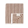 Yard Hebden Striped Cotton Hand Towel - Pecan - 50x100cm