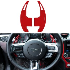 Yoursme 2PCs Red Aluminum Steering Wheel Paddle Shifter Extension Cover Trim Shift Interior Accessories for Ford Mustang 2015 2016 2017 2018 2019 2020 2021