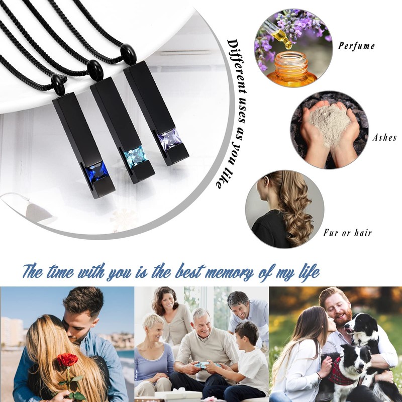 XSMZB Crystal Cremation Urn Jewelry Cube Memorial Ashes Necklace Pendant