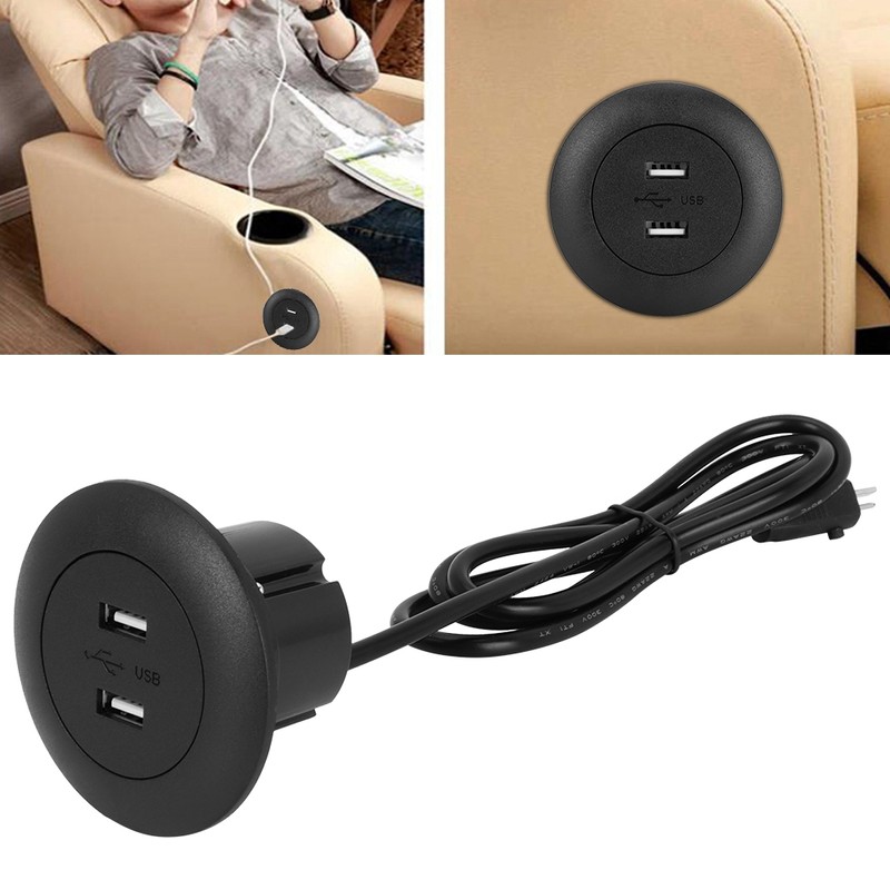 Power Socket Dual USB Phone Charging Port for Power Recliner