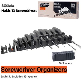 ToolBox Widget - Modular Screwdriver Organizers for Tool Box | Magnetic Screwdriver Holder | Tool Storage Organizer for Professional & DIY Mechanics | Organize Tools for Fast Accountability | 4 Pack