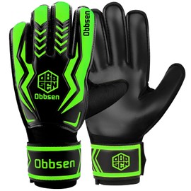 Obbsen Children's Goalkeeper Gloves, Football Goalkeeper Gloves with Fingersave, Football Gloves for Children and Teenagers
