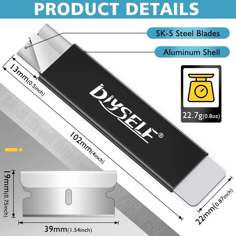 DIYSELF Box Cutters, 12 Pack Utility Knife All Metal Construction,