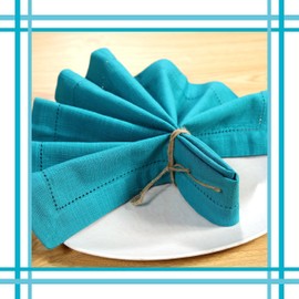 Gfi linen clubs Cloth Napkins Set of 6, 18x18 Inches Napkins Cloth Washable, Soft, Durable, Absorbent, Cotton .Table Dinner Napkins Cloth for Hotel, Lunch, Restaurant, Wedding Events, Parties -Teal