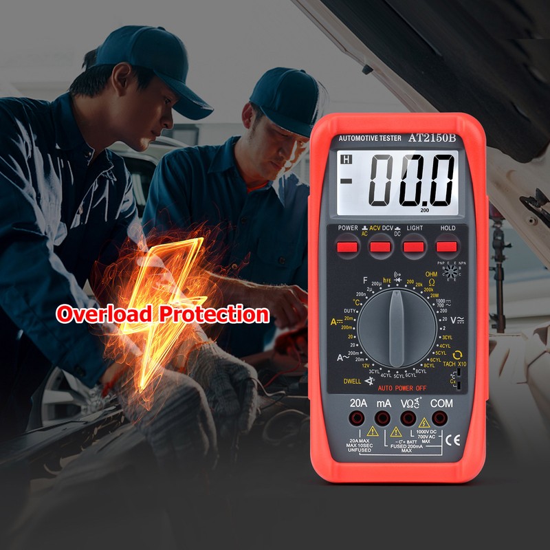 Multimeter Tester Portable High Accuracy Maximum 1999 Counts Automotive Multimeter