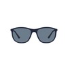 Emporio Armani Men's EA4201 Square Sunglasses, Matte Blue/Dark Blue Polarized,
