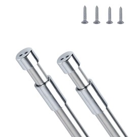 Wardrobe Rail, 40-65cm Wardrobe Hanging Rail, Wardrobe Rails and Fittings Adjustable, Stainless Steel Clothes Hanging Pole for Wardrobe (40-65cm/15.8-25.6inch)