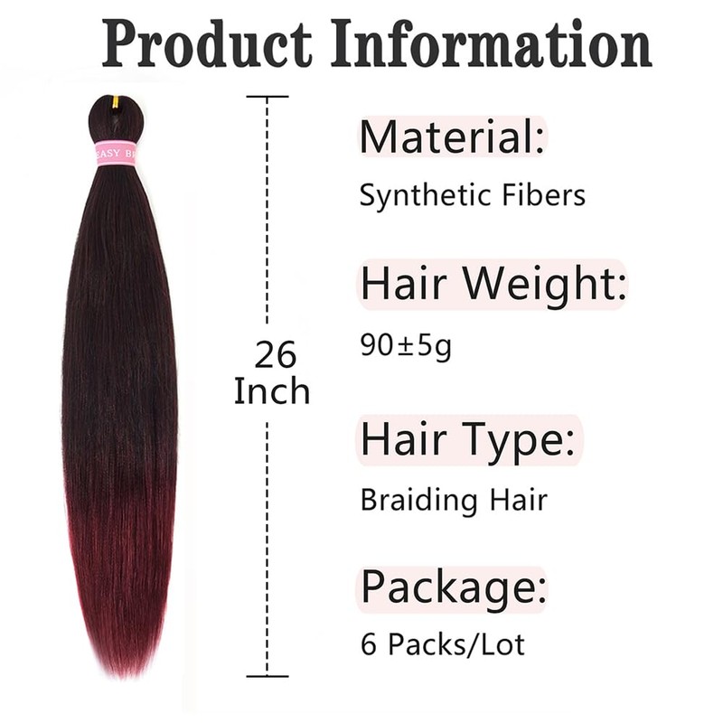 AFNOTE Braiding Hair Pre Stretched,Ombre Braiding Hair Extensions for Women
