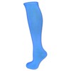 Calcetines de tubo alto de color sólido sin rayas, Azul Neón, Talla única