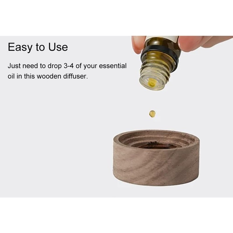 NaYiissi Wood Essential Oil Diffuser, Wooden Aromatherapy Diffuser, Small Round