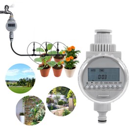 Temporizador de riego Digital LCD, Controlador de riego automático de Ahorro de Agua de jardín Solar para el hogar Mejoras para el hogar para Plantas en macetas de Interior