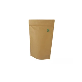 Jamo Solutions Kraft Paper Food Bag - Fully Biodegradable Stand Up Pouch with Zip Lock - Resealable Storage Bag for Dry Food, Coffee, Spices - 25 x 250ml