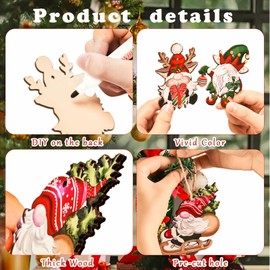 xipixiao 2024 Christmas Tree Ornaments 24 Pieces Gnome Wooden Hanging Ornaments Hanging Decor for Christmas Tree Gnome Santa Doll Wooden Craft Gnome Elf Party Supplies Greetings Xmas Gift